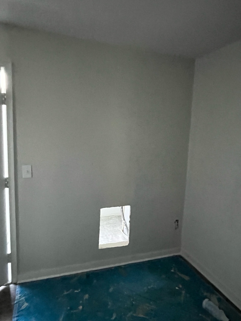 Completely restored wall with professional finish