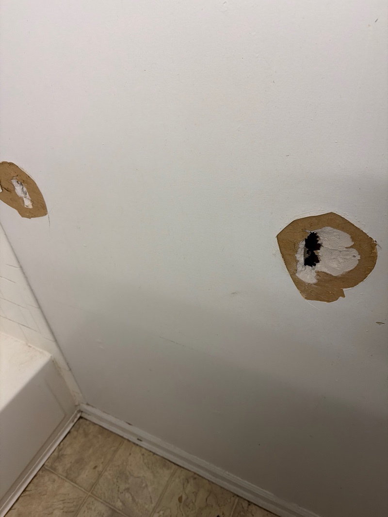 Wall damage before restoration