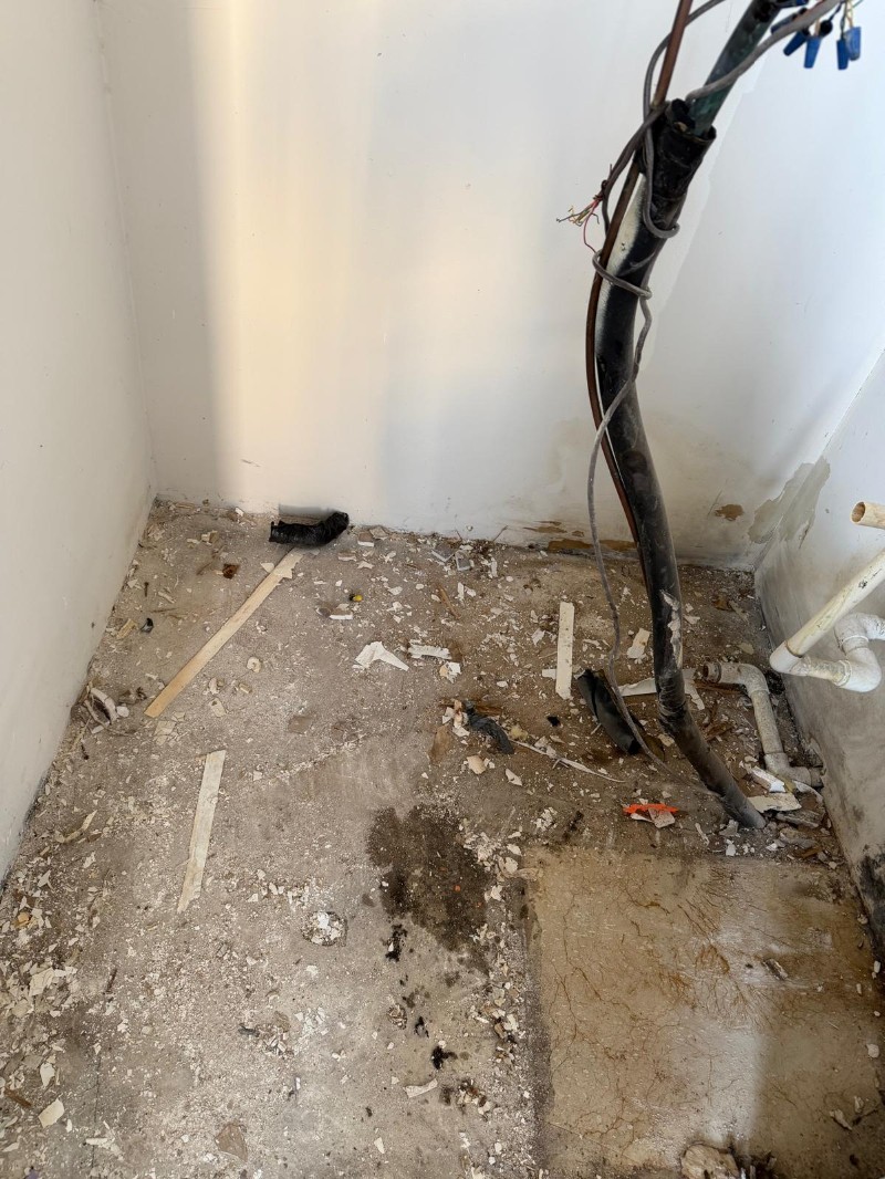 Deteriorated storage floor before restoration